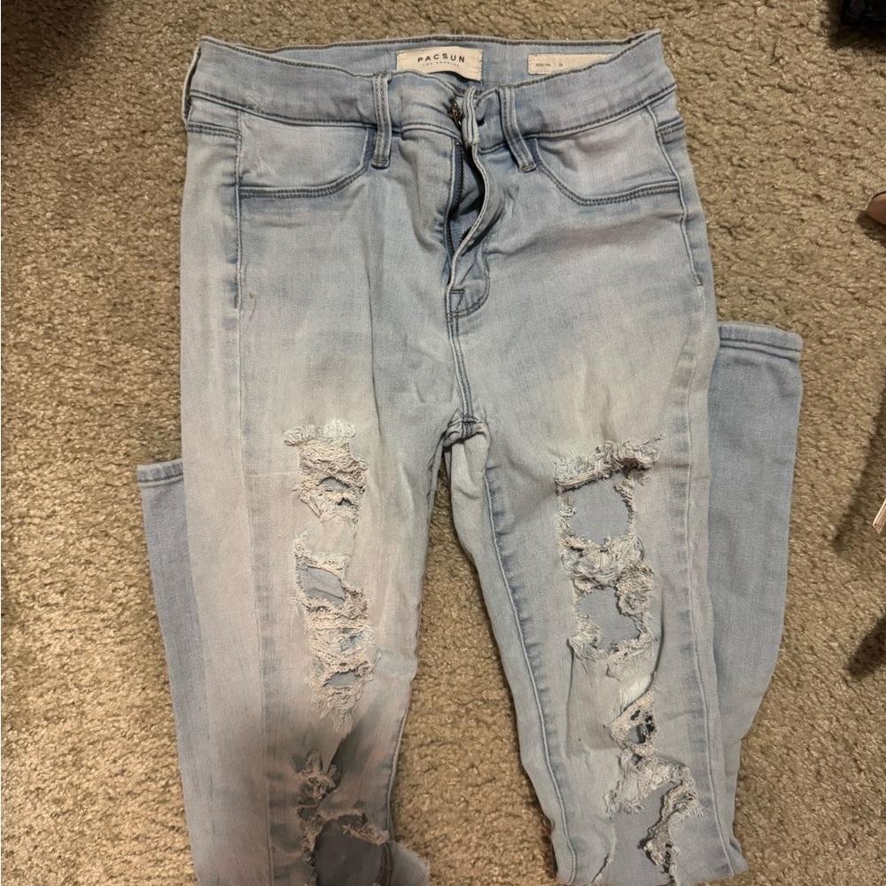 PacSun Light Wash Distressed Skinny Jeans